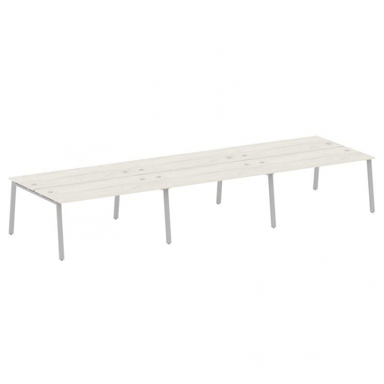 Metal System Рабочая станция на 6 мест на А-образном м/к БА.СМ-6.4 Дуб Наварра/Металл Серый 4800*147