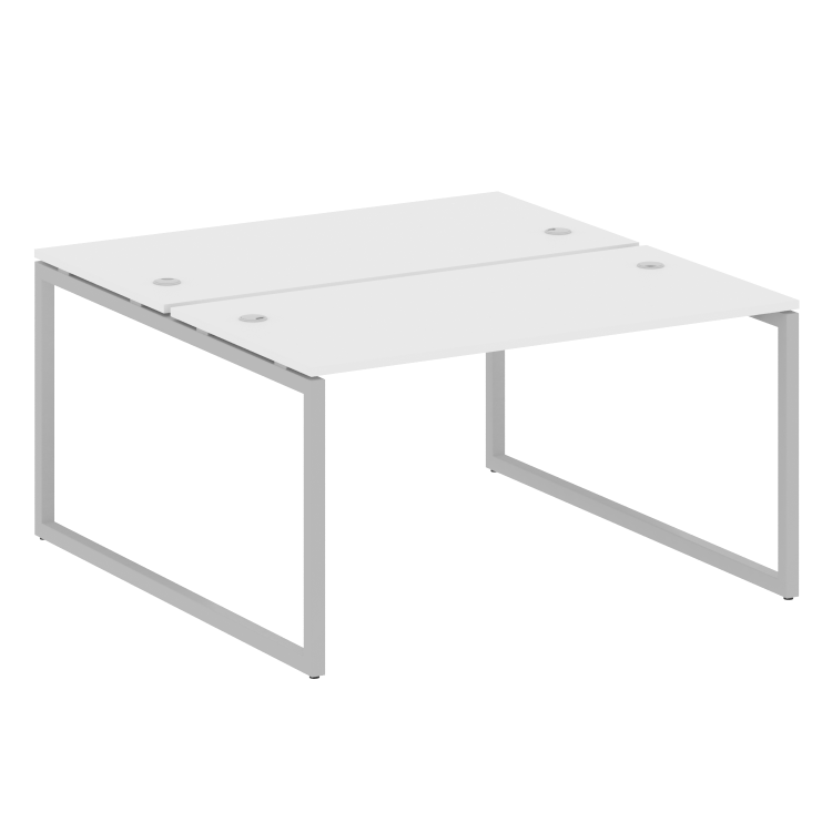 Metal System Quattro Рабочая станция на О-образном м/к 40БО.РАС-СП-2.3 Белый/Металл Серый 1400*1475*