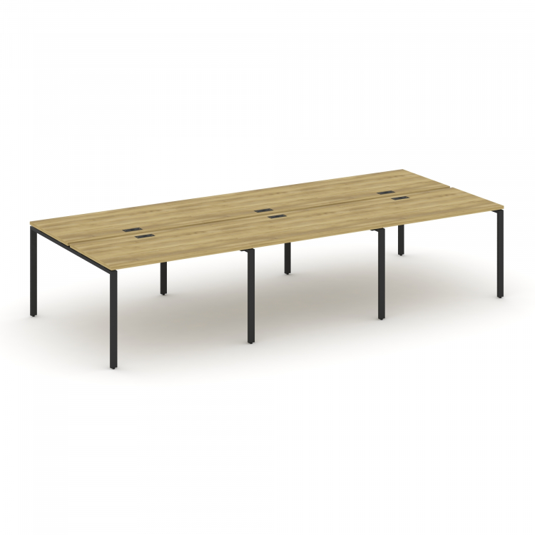 Concept Рабочая станция на 6 мест CN.DRS-010 Дуб Винченцо/Металл Черный 3540*1480*750