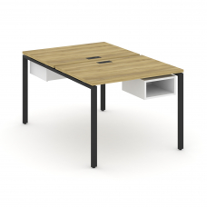 Concept Рабочая станция 2 сторонняя с подвесными тумбами на 2 места CN.DRS-101 Дуб Винченцо/Белый Бр