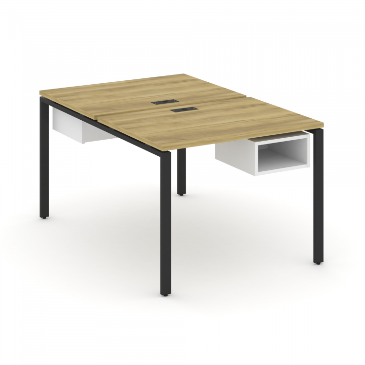 Concept Рабочая станция 2 сторонняя с подвесными тумбами на 2 места CN.DRS-101 Дуб Винченцо/Белый Бр