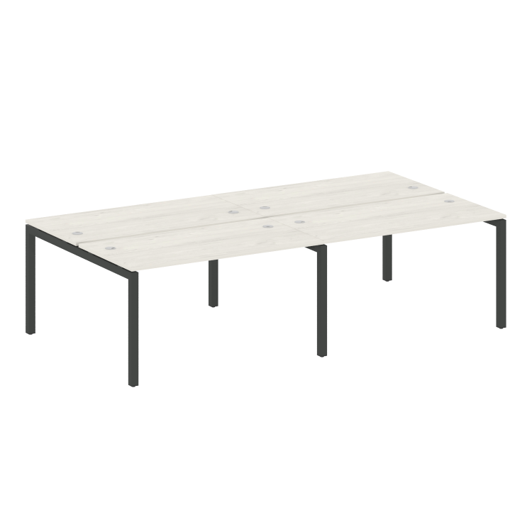 Metal System Quattro Рабочая станция на 4 места на П-образном м/к 50БП.СМ-4.3 Дуб Наварра/Металл Ант