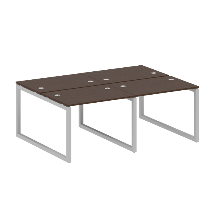 Metal System Quattro Рабочая станция на 4 места на О-образном м/к 50БО.СМ-4.1 Венге Цаво/Металл Серы