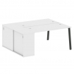 Metal System Рабочая станция с шкафом-купе на А-образном м/к БА.РС-СШК-1.3 Т Белый/Металл Антрацит 1