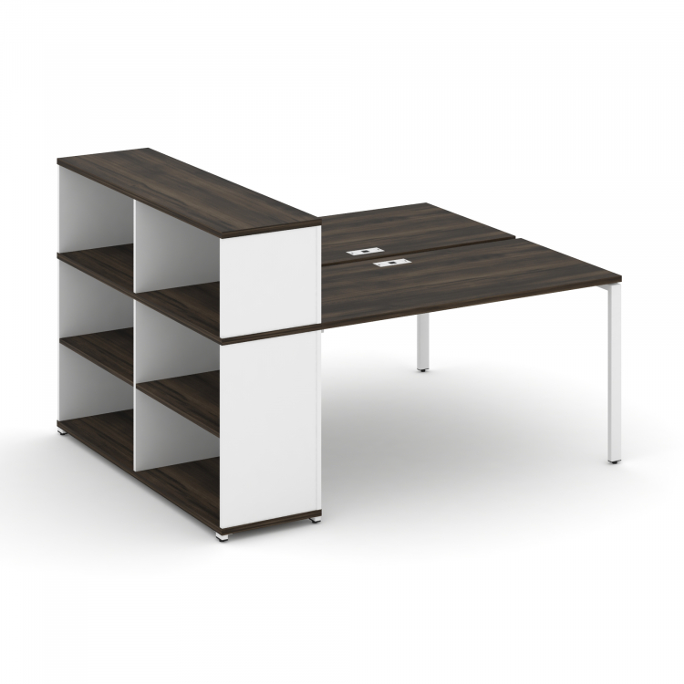 Concept Рабочая станция с опорным стеллажом с надставкой низ. CN.DRS-211 Дуб Мали/Белый Бриллиант/Ме