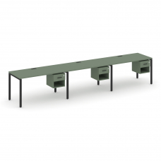 Concept Рабочая станция односторонняя с подвес. тумбами 3 места CN.ORS-138 B Кобо/Металл Черный 3540