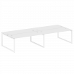 Metal System Quattro Рабочая станция на 4 места на О-образном м/к 50БО.СМ-4.5 Белый/Металл Белый 360