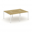 Concept Рабочая станция на 4 места CN.DRS-005 Дуб Винченцо/Металл Белый 1960*1480*750
