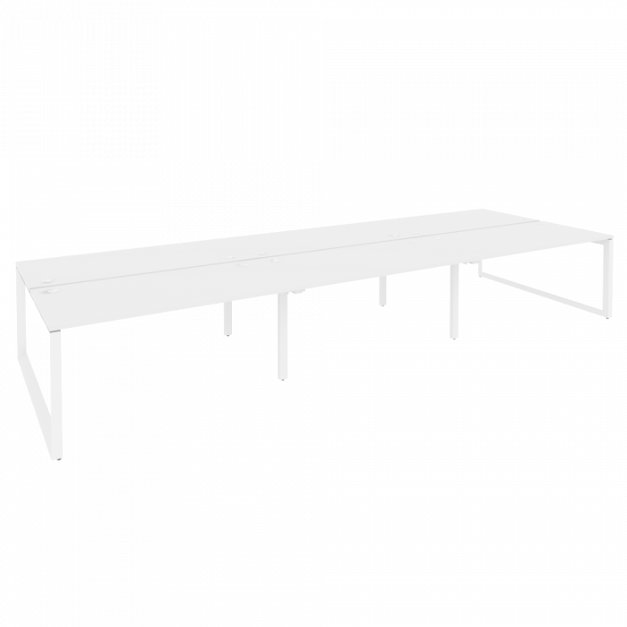 Оникс Рабочая станция на О-образном м/к O.MO-D.RS-6.4.8 Белый Бриллиант/Металл Белый 4740*1635*750