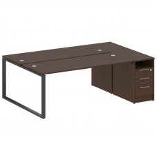 Metal System Рабочая станция с тумбой на О-образном м/к БО.РС-СТП-2.5 Венге Цаво/Металл Антрацит 221