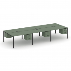 Concept Рабочая станция двухсторонняя с подвес. тумбами на 6 мест CN.DRS-153 B Кобо/Металл Черный 29