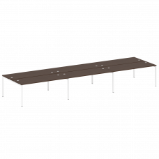 Metal System Quattro Рабочая станция на 6 раб. мест на П-образном м/к 40БП.СМ-6.5 Венге Цаво/Металл