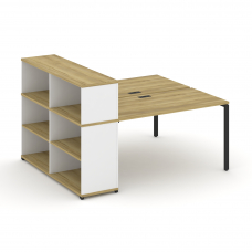 Concept Рабочая станция с опорным стеллажом с надставкой низ. CN.DRS-211 Дуб Винченцо/Белый Бриллиан