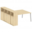 Metal System Рабочая станция с шкафом-купе на А-образном м/к БА.РС-СШК-4.4 Т Акация Лорка/Металл Сер