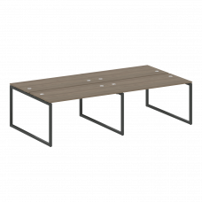 Metal System Quattro Рабочая станция на 4 места на О-образном м/к 40БО.СМ-4.3 Вяз Благородный/Металл