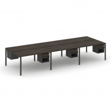 Concept Рабочая станция двухсторонняя с подвес. тумбами на 6 мест CN.DRS-158 A Дуб Мали/Антрацит/Мет