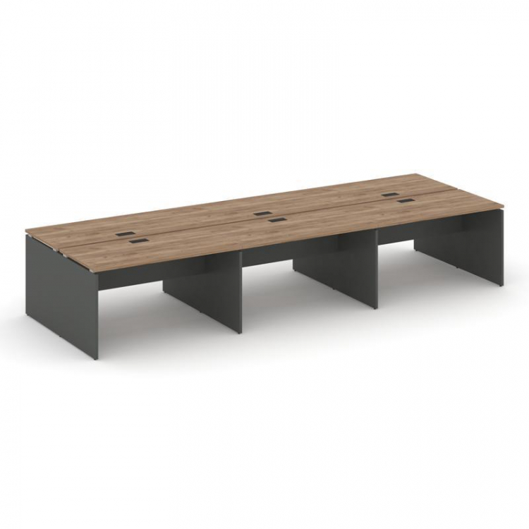 Style Project Рабочая станция 2-х сторон. SN-D.DRS-082 Дуб Табак/Антрацит/Черная Заглушка 3540*1632*