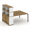 Concept Рабочая станция с опорным шкафом-купе с надставкой выс. CN.DRS-244 B Сандал Янтарный/Белый Б