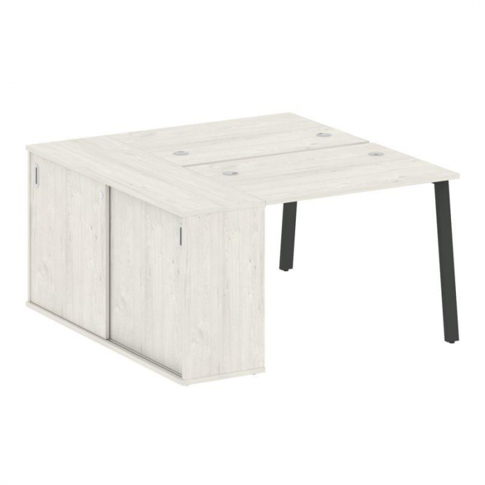 Метал Систем Рабочая станция с шкафом-купе на А-образном м/к БА.РС-СШК-1.1 Т Дуб Наварра/Металл Антр