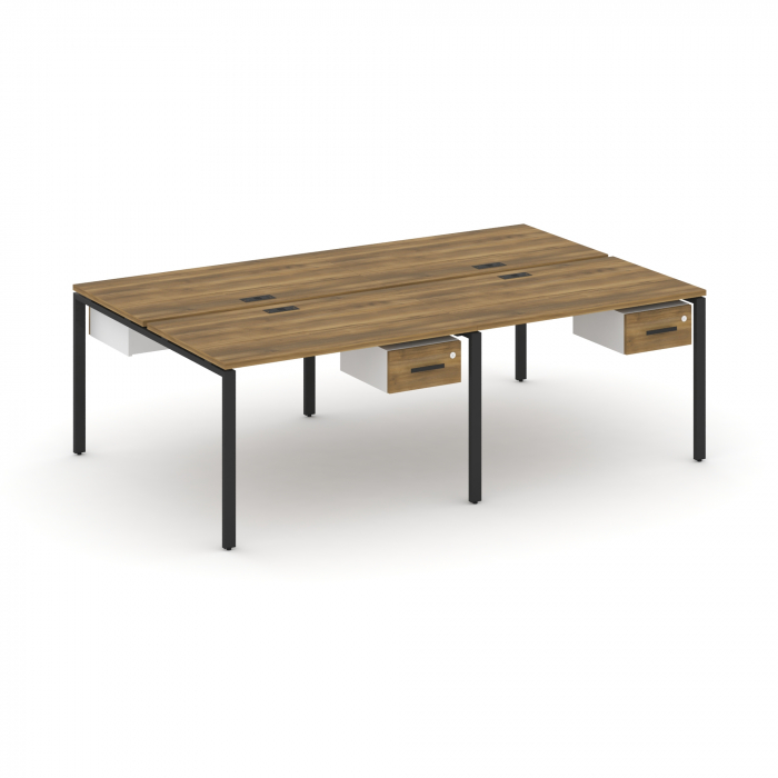 Concept Рабочая станция двухсторонняя с подвесными тумбами на 4 места CN.DRS-130 B Сандал Янтарный/Б