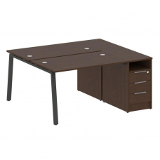 Metal System Рабочая станция с тумбой на А-образном м/к БА.РС-СТП-2.2 Венге Цаво/Металл Антрацит 161