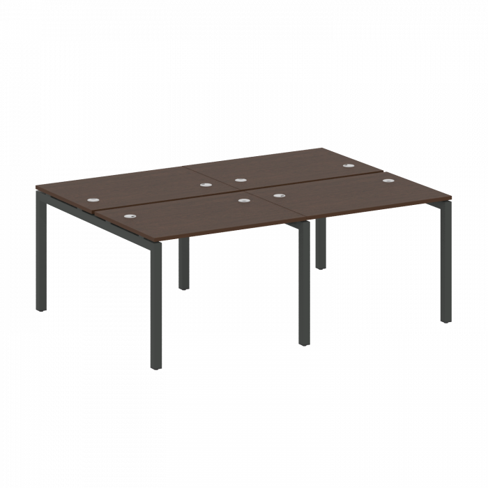 Metal System Quattro Рабочая станция на 4 места на П-образном м/к 50БП.СМ-4.1 Венге Цаво/Металл Антр