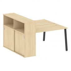 Metal System Рабочая станция с шкафом-купе на А-образном м/к БА.РС-СШК-2.2 Т Акация Лорка/Металл Ант