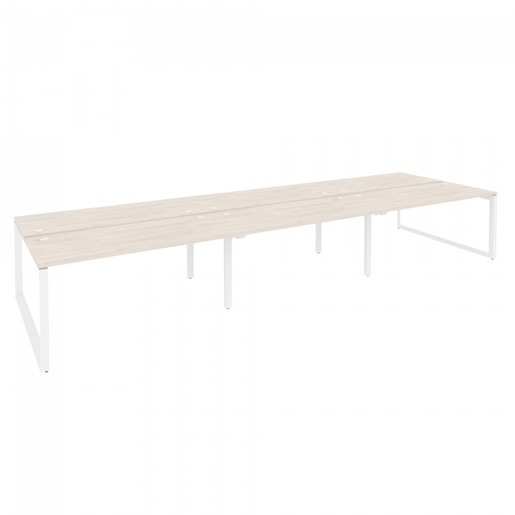Onix Рабочая станция на О-образном м/к O.MO-D.RS-6.4.7 Денвер Светлый/Металл Белый 4740*1475*750