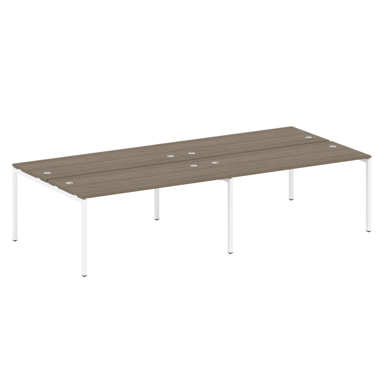 Metal System Quattro Рабочая станция на 4 места на П-образном м/к 40БП.СМ-4.4 Вяз Благородный/Металл