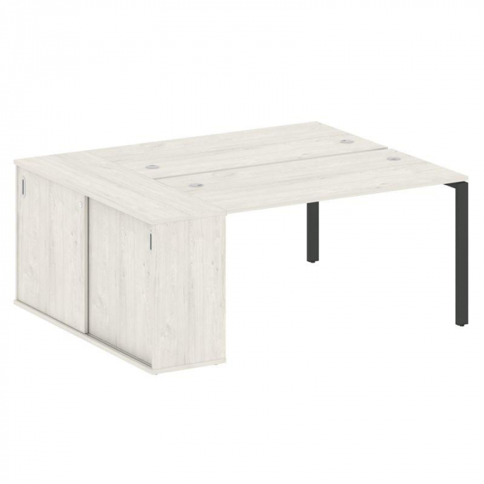 Metal System Рабочая станция с шкафом-купе на П-образном м/к БП.РС-СШК-1.3 Т Дуб Наварра/Металл Антр