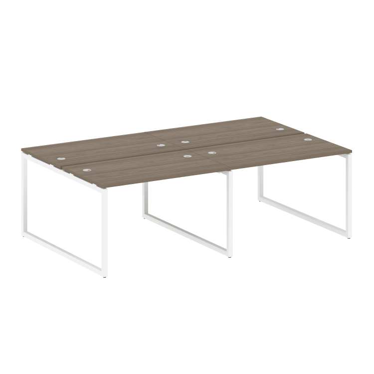 Metal System Quattro Рабочая станция на 4 места на О-образном м/к 40БО.СМ-4.2 Вяз Благородный/Металл