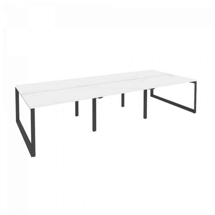Onix Рабочая станция на О-образном м/к O.MO-D.RS-6.2.7 Белый Бриллиант/Металл Антрацит 3540*1475*750