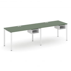 Concept Рабочая станция односторонняя с подвес. тумбами 2 места CN.ORS-104 Кобо/Белый Бриллиант/Мета