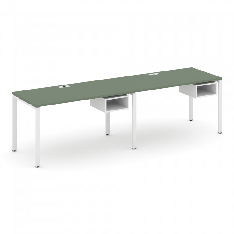 Concept Рабочая станция односторонняя с подвес. тумбами 2 места CN.ORS-104 Кобо/Белый Бриллиант/Мета