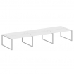 Metal System Рабочая станция на 6 мест на О-образном м/к БО.СМ-6.4 Белый/Металл Серый 4800*1475*750