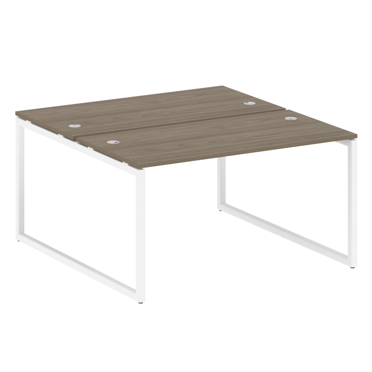 Metal System Quattro Рабочая станция на О-образном м/к 40БО.РАС-СП-2.3 Вяз Благородный/Металл Белый