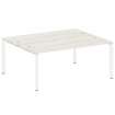 Metal System Рабочая станция на П-образном м/к БП.РАС-СП-2.5 Дуб Наварра/Металл Белый 1800*1475*750