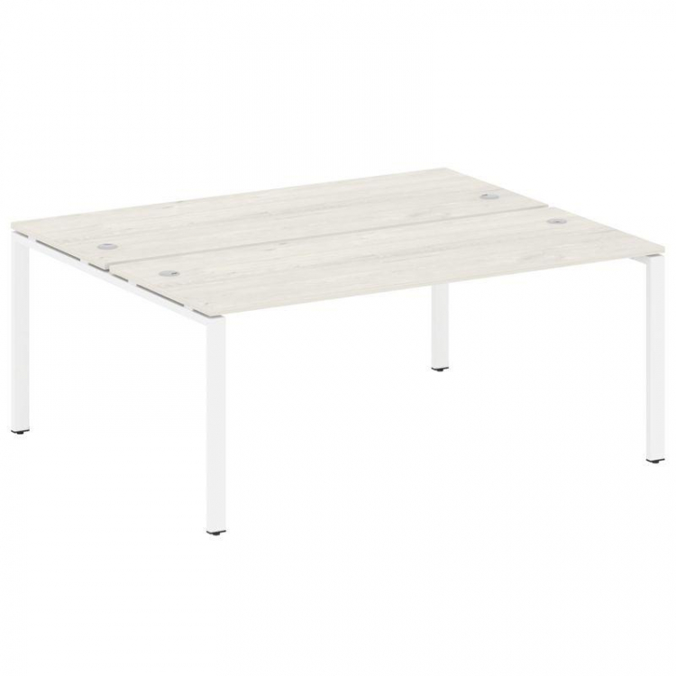 Metal System Рабочая станция на П-образном м/к БП.РАС-СП-2.5 Дуб Наварра/Металл Белый 1800*1475*750