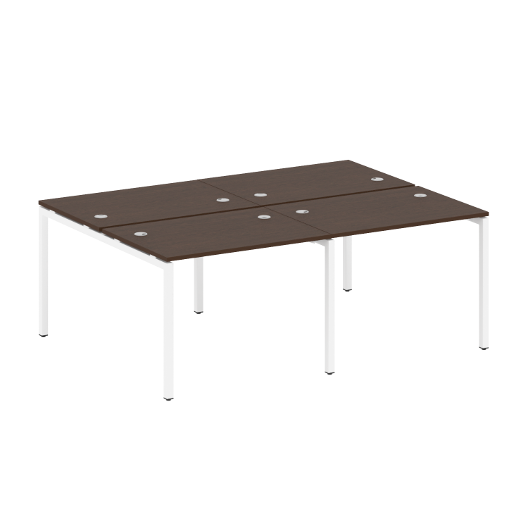 Metal System Quattro Рабочая станция на 4 места на П-образном м/к 40БП.СМ-4.1 Венге Цаво/Металл Белы