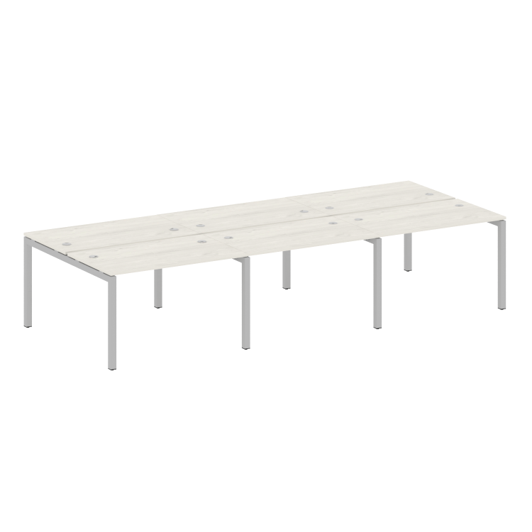 Metal System Quattro Рабочая станция на 6 раб. мест на П-образном м/к 50БП.СМ-6.2 Дуб Наварра/Металл