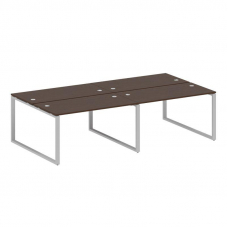 Metal System Рабочая станция на 4 места на О-образном м/к БО.СМ-4.3 Венге Цаво/Металл Серый 2800*147