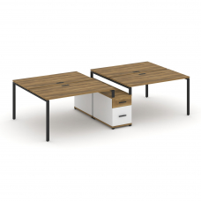 Concept Рабочая станция 4 места с двухсторонней опорной тумбой CN.DRS-315 B Сандал Янтарный/Белый Бр