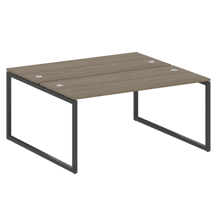 Metal System Quattro Рабочая станция на О-образном м/к 40БО.РАС-СП-2.4 Вяз Благородный/Металл Антрац