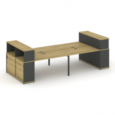 Concept Рабочая станция с опорными шкафами-купе с надставкой низ. CN.DRS-282 A Дуб Винченцо/Антрацит
