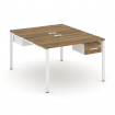 Concept Рабочая станция 2 сторонняя с подвесными тумбами на 2 места CN.DRS-110 W Сандал Янтарный/Бел
