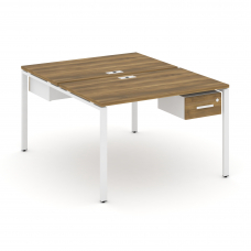 Concept Рабочая станция 2 сторонняя с подвесными тумбами на 2 места CN.DRS-110 W Сандал Янтарный/Бел