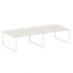 Metal System Рабочая станция на 4 места на О-образном м/к БО.СМ-4.4 Дуб Наварра/Металл Белый 3200*14
