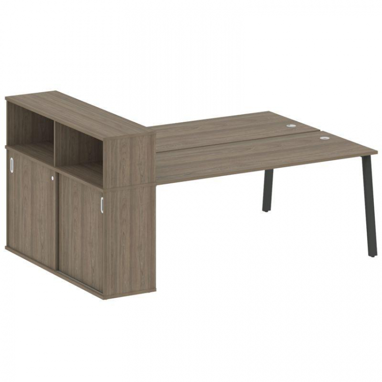 Metal System Рабочая станция с шкафом-купе на А-образном м/к БА.РС-СШК-2.5 Т Вяз Благородный/Металл