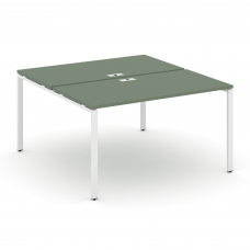 Concept Рабочая станция на 2 места CN.DRS-003 Кобо/Металл Белый 1380*1480*750