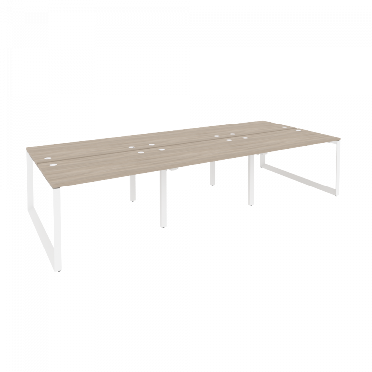 Onix Рабочая станция на О-образном м/к O.MO-D.RS-6.2.7 Дуб Аттик/Металл Белый 3540*1475*750